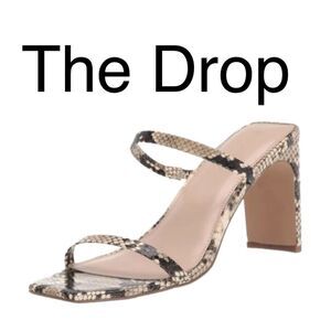 (O)‎ The Drop Women's Avery Two Strap Square Toe High Heel Sandal Size 8